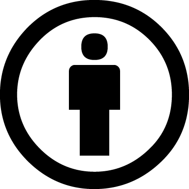 CC attribution icon, single person inside a circle