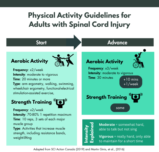 File:Physical Activity Guidelines for Adults with SCI adapted from SCI Action Canada (2019) and Martin Ginis et al. (2016).png