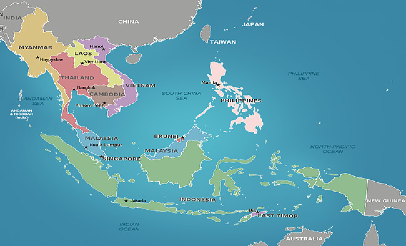Малайзия индонезия индия. Сингапур на карте Юго Восточной Азии. Малайзия Индонезия Сингапур карта. Малайзия и Сингапур на карте.