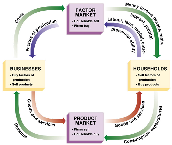 In The Circular Flow Diagram Of A Market Economy Which Of The Following Supplies The Factors Of