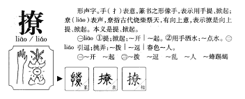 File:Etymology -- the historical evolution of liao (撩) from the seal script to the regular script.png