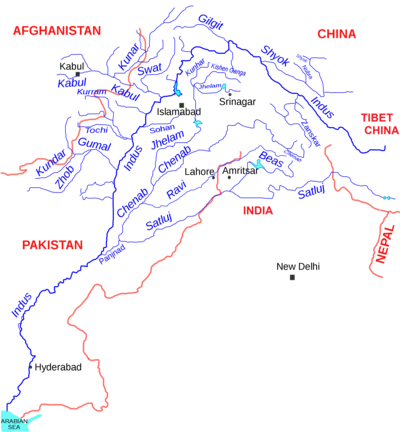 File:Indus river basin without any boundaries of disputed regions.png