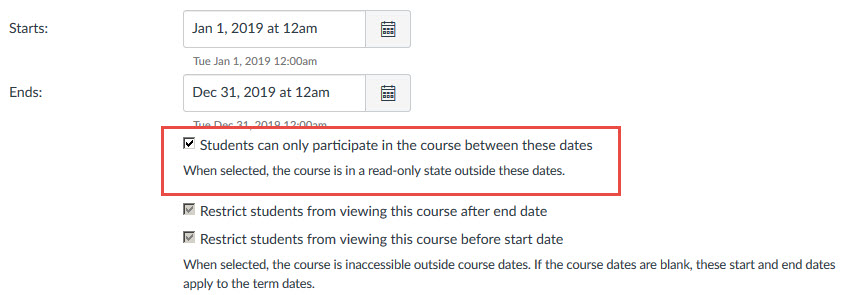 canvas custom dates