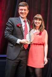 Shannon Hoekstra receiving APSC Future Alumnus Award