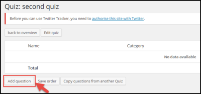 WordPress add question to quiz