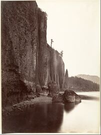 Carleton E. Watkins, ​Cape Horn, Columbia River, Oregon,​ 1867, (Albumen mammoth print measuring 20 1⁄2 x 15 3⁄8 in.)