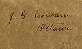Owner's inscription, "J.G. Cowan."