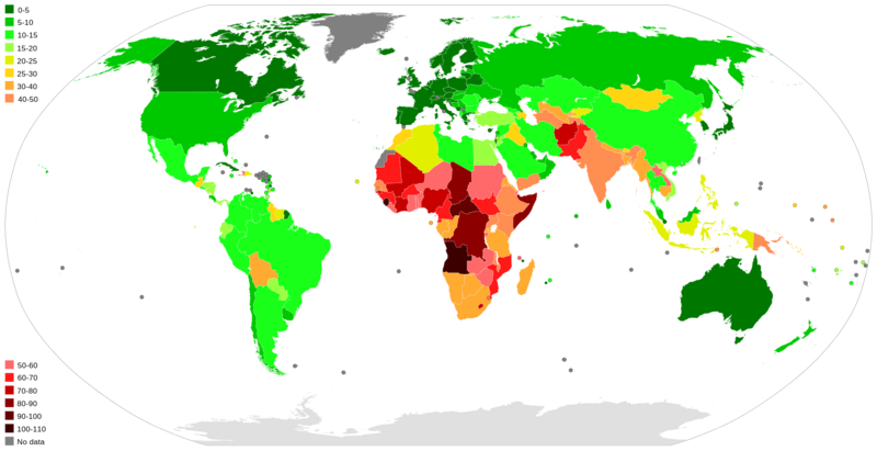 File:Infant mortality map of the world.png