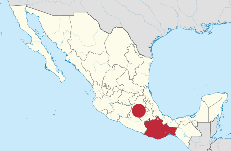 File:Map of Oaxaca State in Mexico.svg