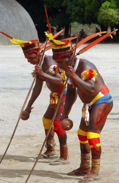 File:Ikpeng men dance in the Kuarup festival in the XIT.jpg