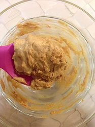 After water is added, a peanut butter-like paste is formed. Photo credit: Emilie Thibault