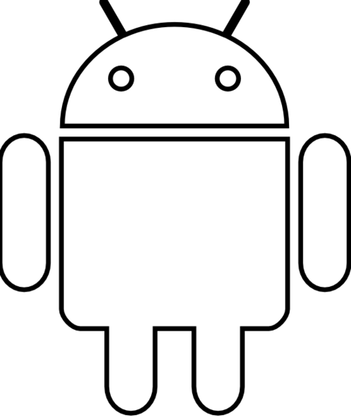 File:Android logo black android logo black android robot black white line art coloring.png