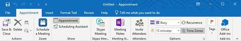File:Outlook Window - Scheduling an appointment.jpg