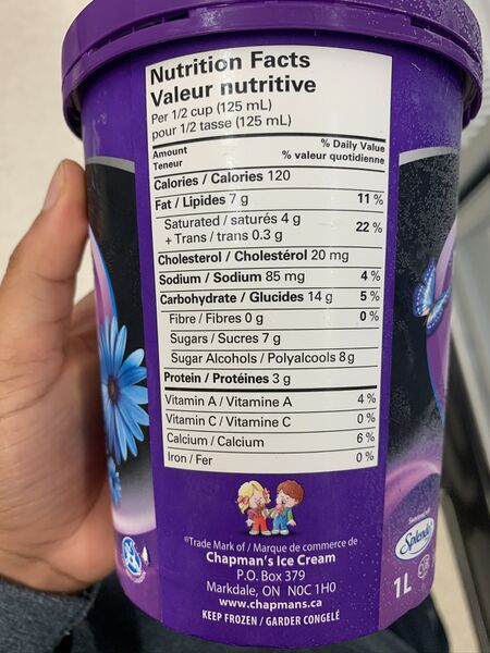 File:Chapman's No Sugar Added Lactose Free Ice Cream Nutrition.jpg