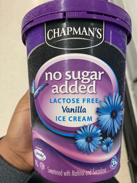 File:Chapman's No Sugar Added Lactose Free Ice Cream Label Side.jpg