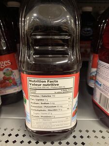 Nutrition Facts of OceanSpray Cranberry Cocktail
