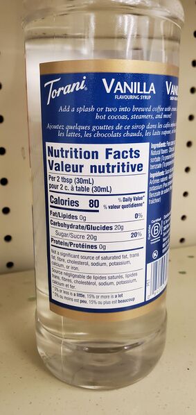 File:Torani Vanilla Syrup - Nutrition Facts.jpg