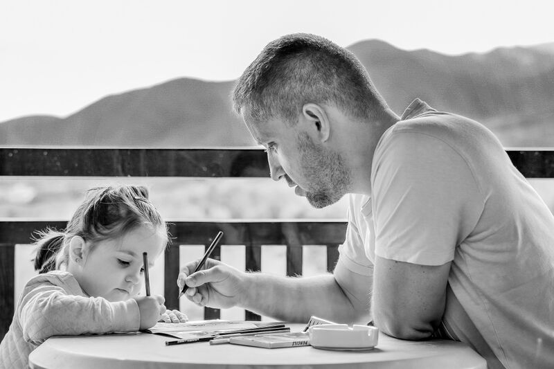 File:Father and Daughter Writing.jpg