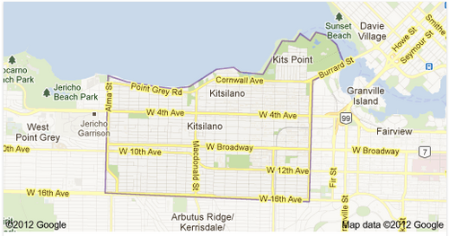 Map of Kitsilano