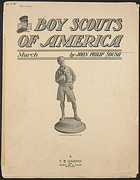manuscript cover with boy scout on it.