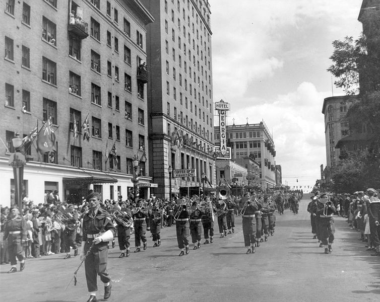 File:A military parade for the Diamond Jubilee travelling west in the 800 Block of Georgia Street.jpg