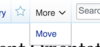Access the move link via the drop down arrow tab at the top of the wiki