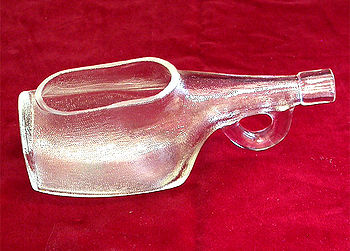 Infant Feeding Device: Clear pressed glass